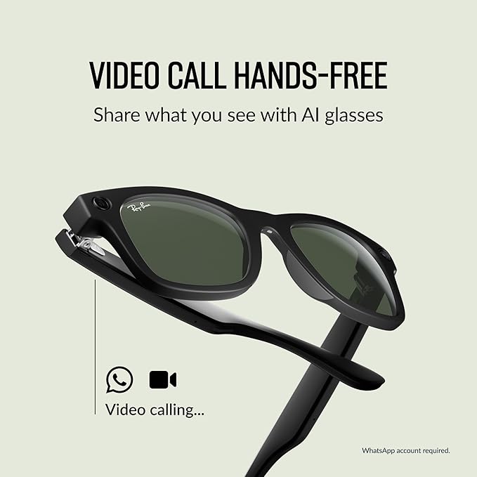 Ray-Ban Meta Wayfarer (Gen 2) smart glasses with camera, AI features, open-ear audio and Clear to Grey Transitions® lenses. Capture, call and listen hands-free in iconic style. Perfect for daily use and creators.