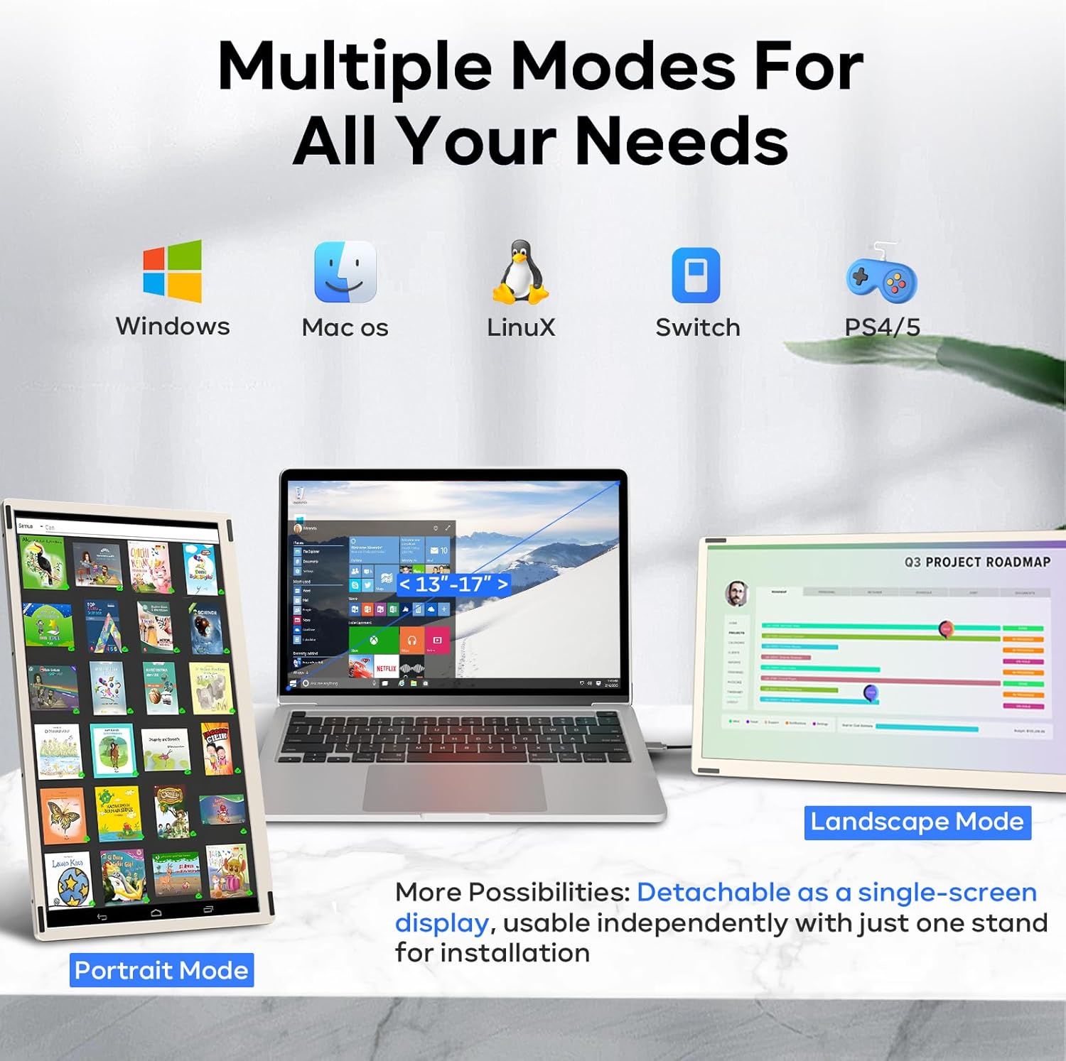 Upgrade your laptop with the Dual Boost 15.6″ Pro Max (Gen 3): dual full-HD portable monitors with single-cable USB-C connection, 300 nits brightness, 1200:1 contrast, and ultra-light design. Perfect for productivity, travel and mobile workstations.