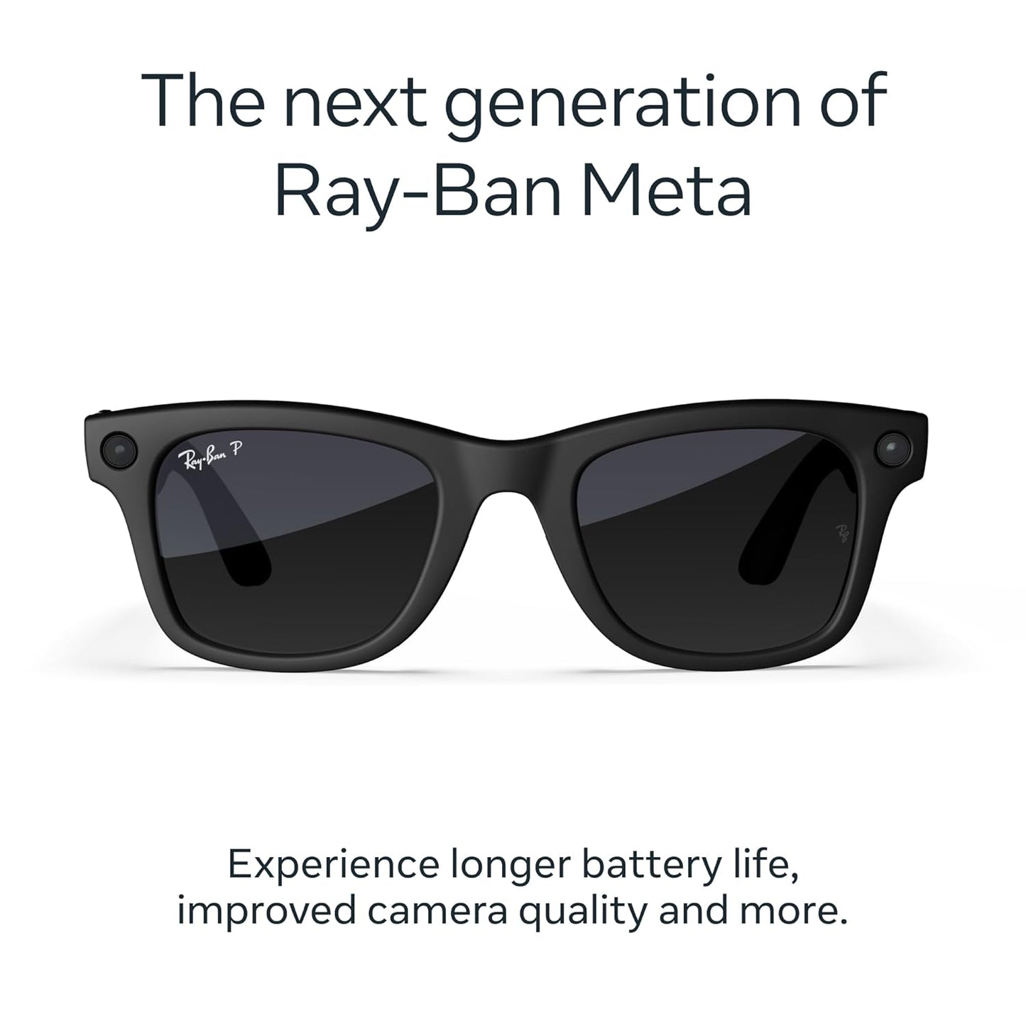 Ray-Ban Meta Wayfarer (Gen 2) smart glasses with camera, AI features, open-ear audio and Clear to Grey Transitions® lenses. Capture, call and listen hands-free in iconic style. Perfect for daily use and creators.