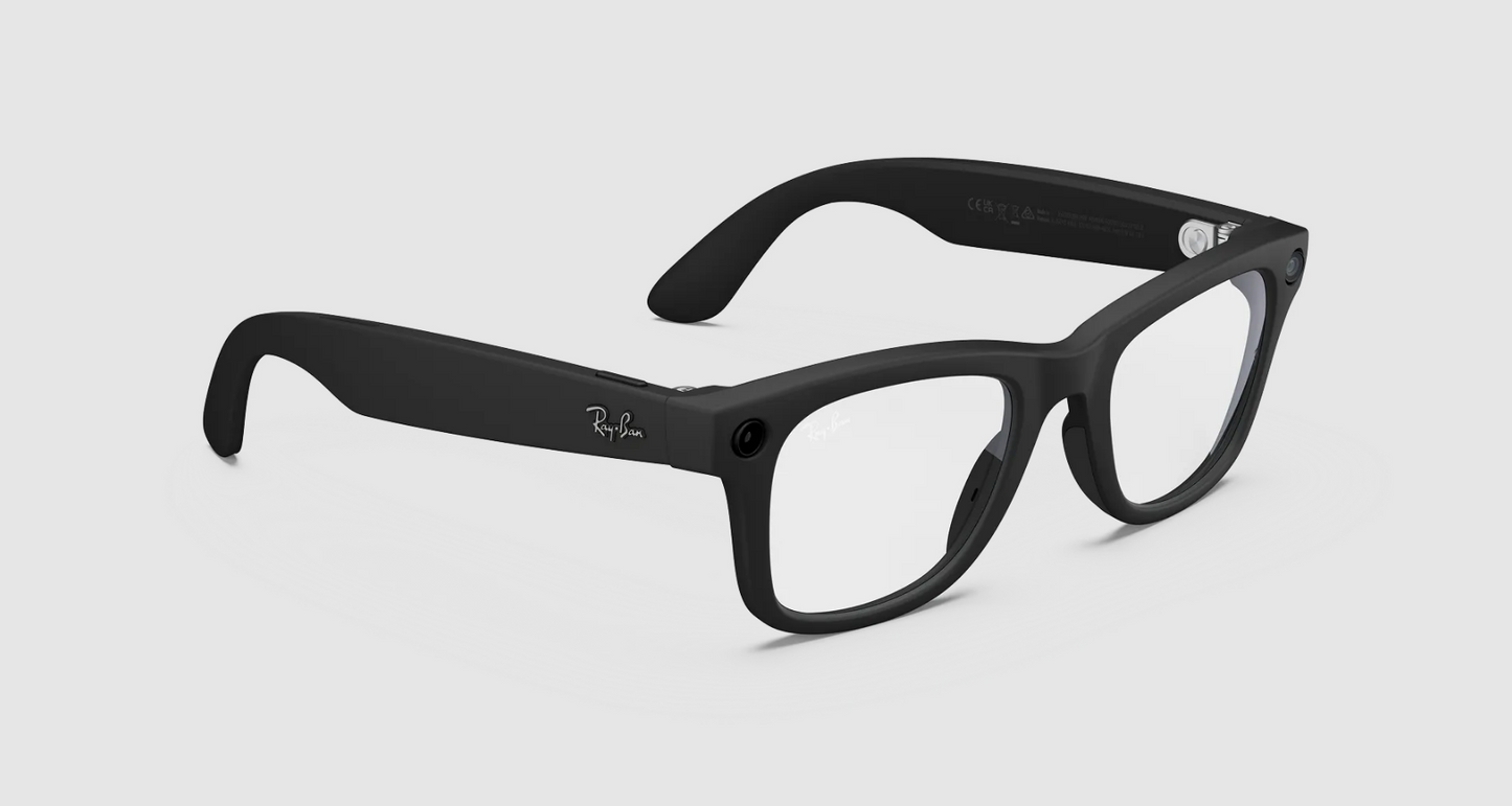 Ray-Ban Meta Wayfarer (Gen 2) smart glasses with camera, AI features, open-ear audio and Clear to Grey Transitions® lenses. Capture, call and listen hands-free in iconic style. Perfect for daily use and creators.