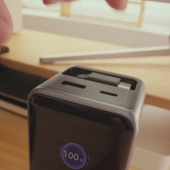 UGREEN 20000mAh portable power bank designed for fast and reliable charging while traveling or on daily commutes. This compact USB-C power bank supports 22.5W PD and QC fast charging technology, allowing smartphones, tablets, and other USB-powered devices to recharge quickly and safely. The slim and lightweight design fits easily in a pocket or bag, making it convenient for outdoor activities, work, or emergencies. Featuring a clear LED display, users can track remaining battery levels at a glance. Built-in